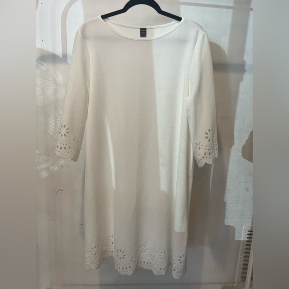 shein | Elegant White Dress with Floral Cutouts - Picture 1 of 4